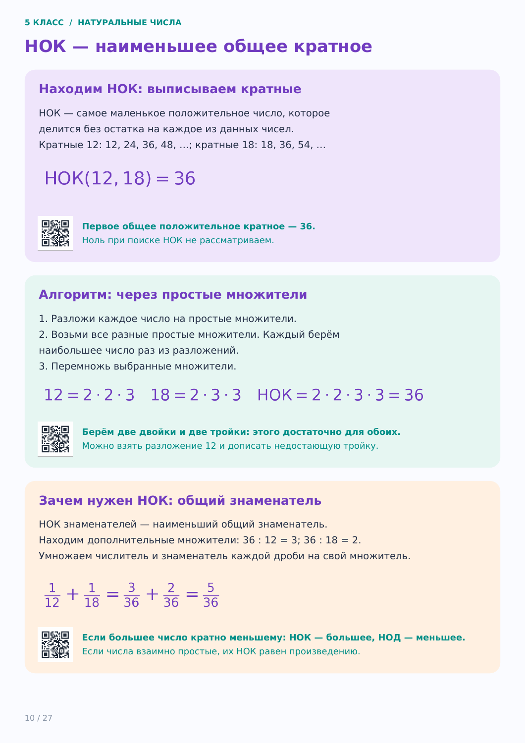 НОК — наименьшее общее кратное